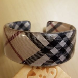 Burberry Check Nova Cuff Acrylic Bracelet